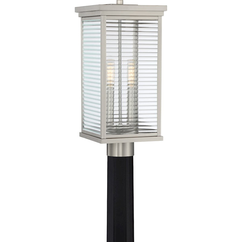 Quoizel Gardner 2 Light Outdoor Lantern, Stainless Steel