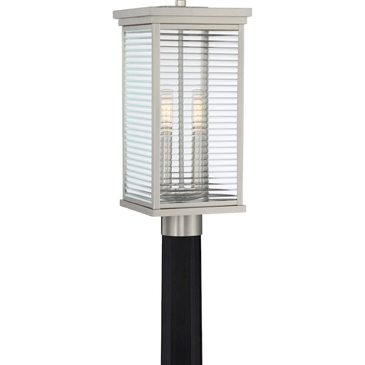 Quoizel Gardner 2 Light Outdoor Lantern, Stainless Steel