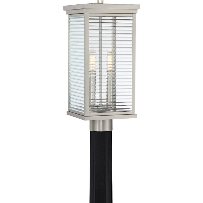 Quoizel Gardner 2 Light Outdoor Lantern, Stainless Steel