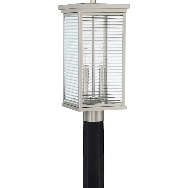 Quoizel Gardner 2 Light Outdoor Lantern, Stainless Steel