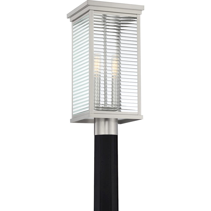 Quoizel Gardner 2 Light Outdoor Lantern, Stainless Steel
