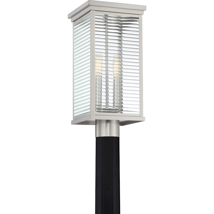 Quoizel Gardner 2 Light Outdoor Lantern, Stainless Steel