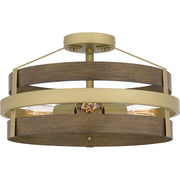 Quoizel Gadsen 3 Light Semi-Flush Mount, Champagne Gold
