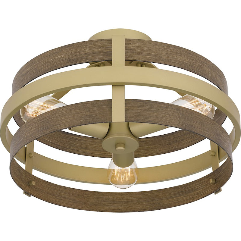 Quoizel Gadsen 3 Light Semi-Flush Mount, Champagne Gold