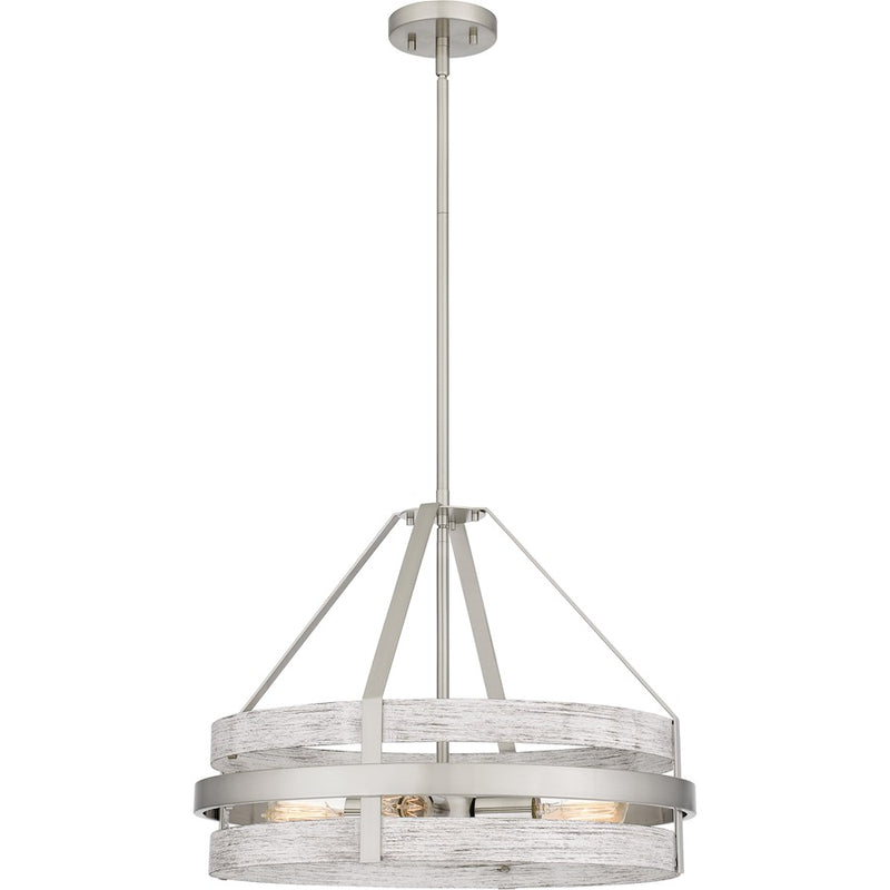 Quoizel Gadsen 4 Light Pendant, Brushed Nickel