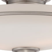 Quoizel Griffin 17in 3-Light Flush Mount | Soft Modern Antique Nickel and White Etched Glass | Hallway & Bedroom | 17 x 17 x 8 in | Model GF1617AN