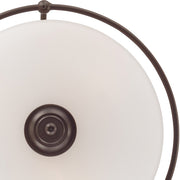Quoizel Griffin 17in 3-Light Flush Mount | Soft Modern Palladian Bronze and White Etched Glass | Hallway & Bedroom | 17 x 17 x 8 in | Model GF1617PN