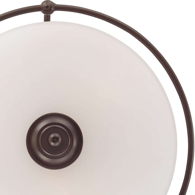 Quoizel Griffin 17in 3-Light Flush Mount | Soft Modern Palladian Bronze and White Etched Glass | Hallway & Bedroom | 17 x 17 x 8 in | Model GF1617PN