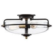 Quoizel Griffin 1 Light Flush Mount, Palladian Bronze