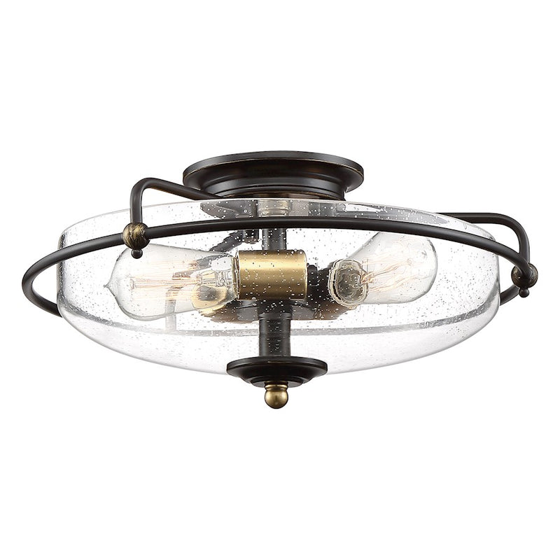 Quoizel Griffin 1 Light Flush Mount, Palladian Bronze