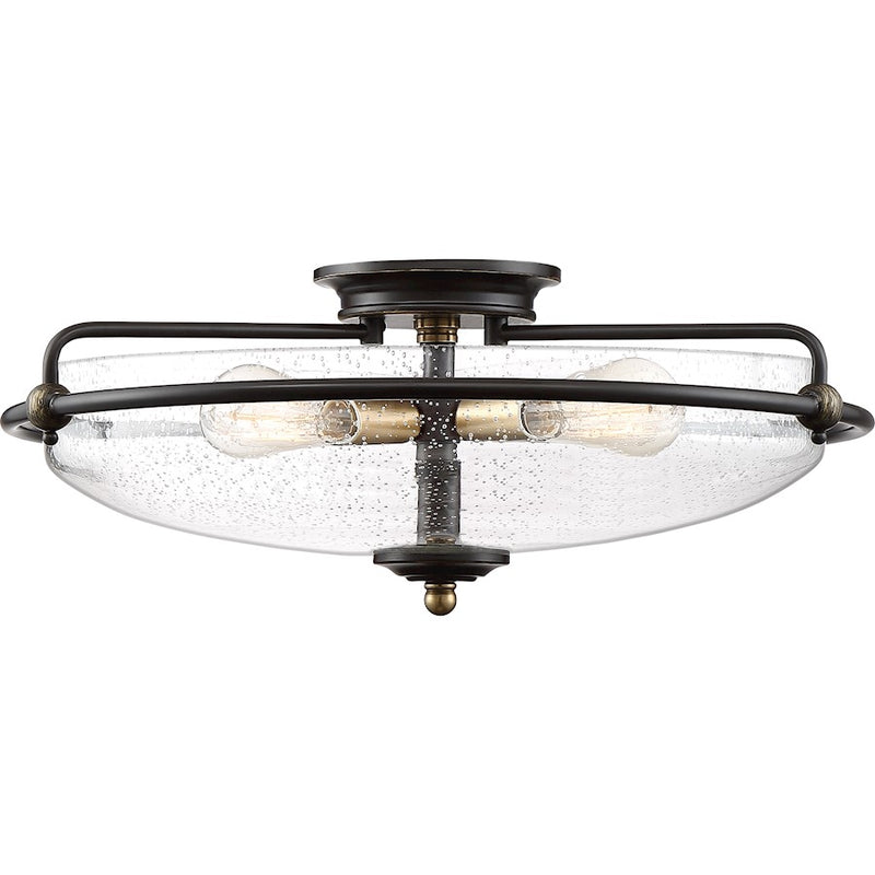 Quoizel Griffin 4 Light Flush Mount, Palladian Bronze