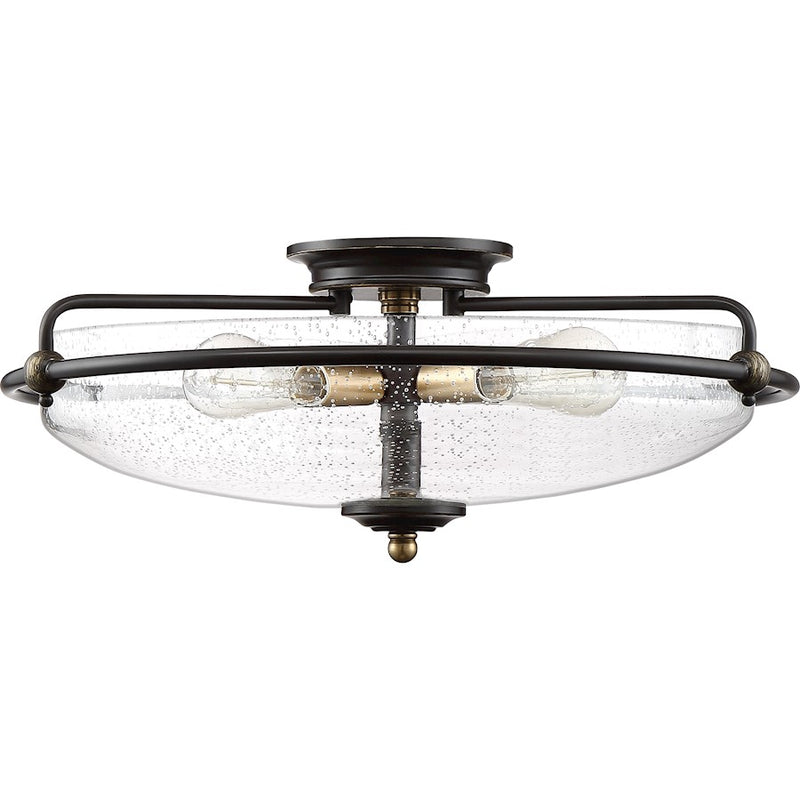 Quoizel Griffin 4 Light Flush Mount, Palladian Bronze