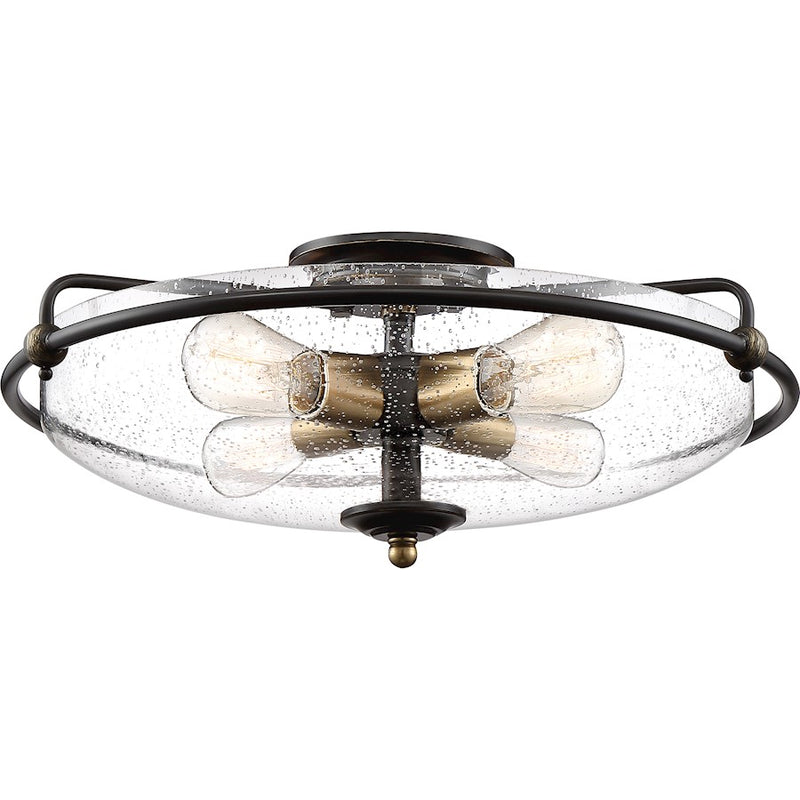 Quoizel Griffin 4 Light Flush Mount, Palladian Bronze