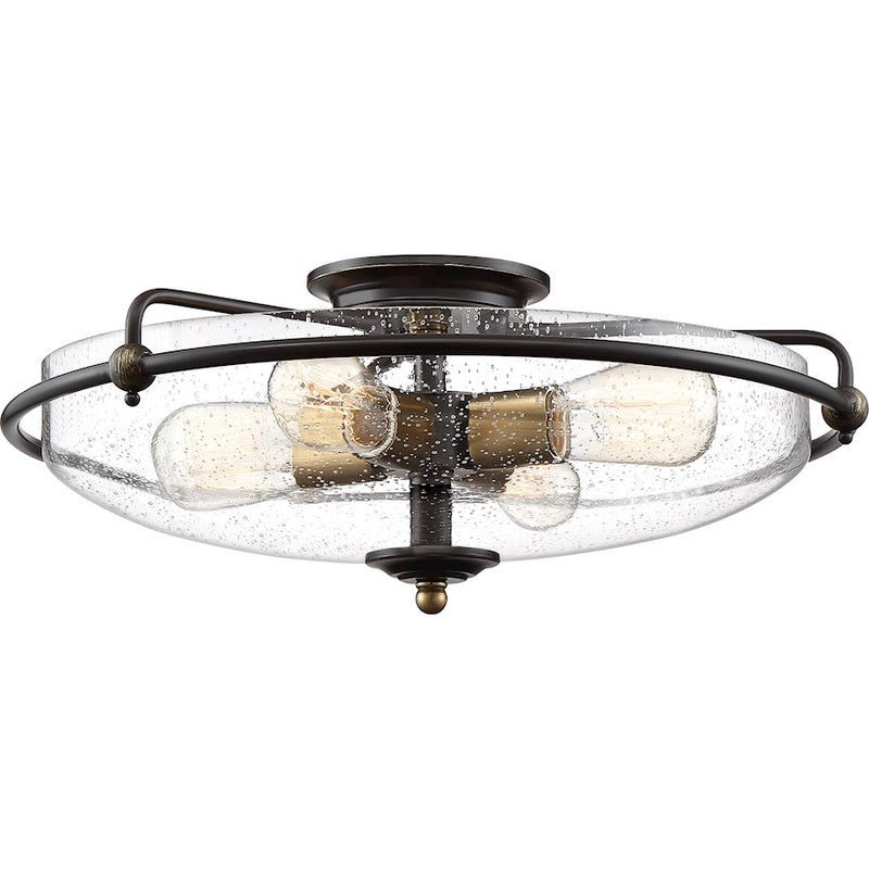 Quoizel Griffin 4 Light Flush Mount, Palladian Bronze