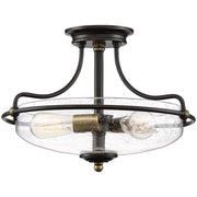 Quoizel Griffin 3 Light Semi-Flush Mount, Palladian Bronze