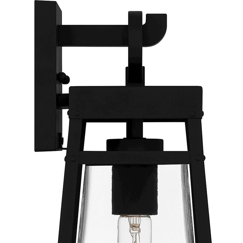 Quoizel Godfrey 1 Light Outdoor Lantern, Matte Black/Clear Rain