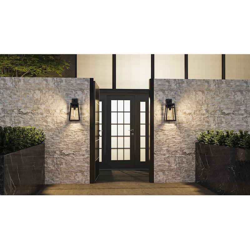 Quoizel Godfrey 1 Light Outdoor Lantern, Matte Black/Clear Rain