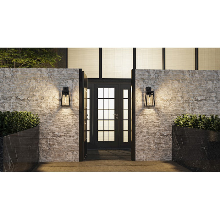 Quoizel Godfrey 1 Light Outdoor Lantern, Matte Black/Clear Rain