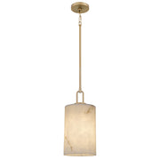 Quoizel Gianna 8in 1-Light Mini Pendant | Contemporary Bronze Gold and Faux Alabaster Resin | Kitchen Island & Dining Room | Model GIA1508BGD