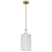 Quoizel Gianna 8in 1-Light Mini Pendant | Contemporary Bronze Gold and Faux Alabaster Resin | Kitchen Island & Dining Room | Model GIA1508BGD