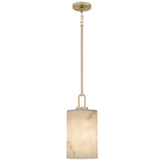 Quoizel Gianna 8in 1-Light Mini Pendant | Contemporary Bronze Gold and Faux Alabaster Resin | Kitchen Island & Dining Room | Model GIA1508BGD