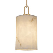 Quoizel Gianna 8in 1-Light Mini Pendant | Contemporary Bronze Gold and Faux Alabaster Resin | Kitchen Island & Dining Room | Model GIA1508BGD