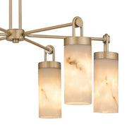 Quoizel Gianna 26in 6-Light Chandelier | Contemporary Bronze Gold and Faux Alabaster Resin | Dining Room & Foyer | Model GIA5026BGD