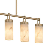 Quoizel Gianna 41in 6-Light Island Chandelier | Contemporary Bronze Gold and Faux Alabaster Resin | Kitchen Island & Dining Room | Model GIA640BGD