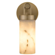 Quoizel Gianna 1-Light Wall Sconce | Contemporary Bronze Gold and Faux Alabaster Resin | Bedroom & Hallway Accent Light | Model GIA8705BGD