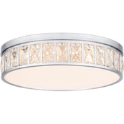 Quoizel Gibson 14.75in Flush Mount | Glam Polished Chrome and Clear Crystal Glass | Bedroom & Hallway Ceiling Light | Model GIB1615C