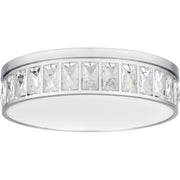Quoizel Gibson 14.75in Flush Mount | Glam Polished Chrome and Clear Crystal Glass | Bedroom & Hallway Ceiling Light | Model GIB1615C