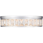Quoizel Gibson 14.75in Flush Mount | Glam Polished Chrome and Clear Crystal Glass | Bedroom & Hallway Ceiling Light | Model GIB1615C