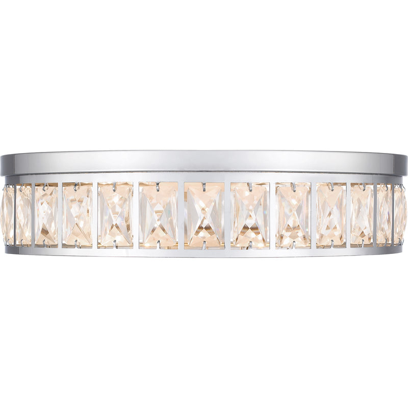 Quoizel Gibson 14.75in Flush Mount | Glam Polished Chrome and Clear Crystal Glass | Bedroom & Hallway Ceiling Light | Model GIB1615C