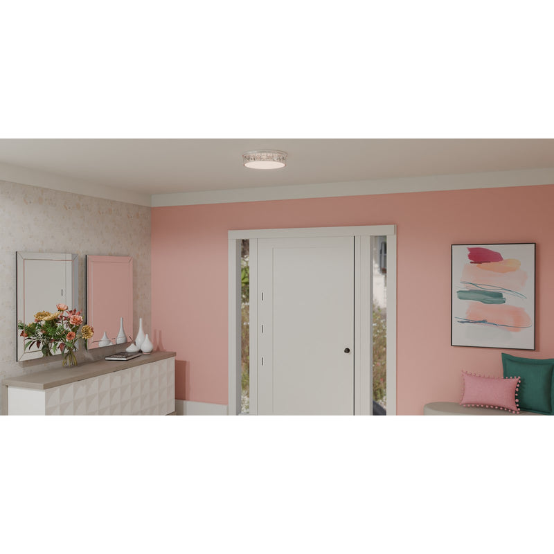 Quoizel Gibson 14.75in Flush Mount | Glam Polished Chrome and Clear Crystal Glass | Bedroom & Hallway Ceiling Light | Model GIB1615C