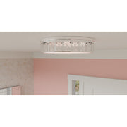 Quoizel Gibson 14.75in Flush Mount | Glam Polished Chrome and Clear Crystal Glass | Bedroom & Hallway Ceiling Light | Model GIB1615C