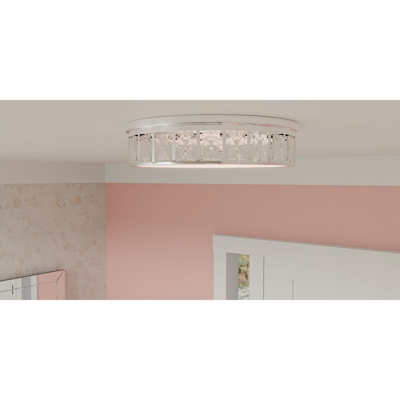 Quoizel Gibson 14.75in Flush Mount | Glam Polished Chrome and Clear Crystal Glass | Bedroom & Hallway Ceiling Light | Model GIB1615C