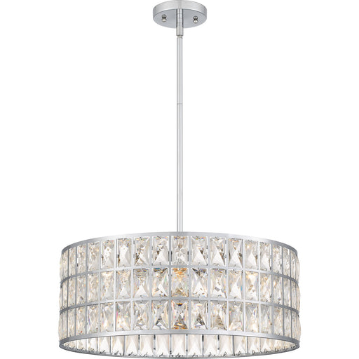 Quoizel Gibson 20in 4-Light Pendant | Glam Polished Chrome and Clear Crystal Glass | Kitchen Island & Dining Room | 20 x 20 x 8.75 in | Model GIB2820C