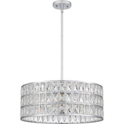 Quoizel Gibson 20in 4-Light Pendant | Glam Polished Chrome and Clear Crystal Glass | Kitchen Island & Dining Room | 20 x 20 x 8.75 in | Model GIB2820C