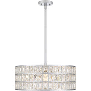 Quoizel Gibson 20in 4-Light Pendant | Glam Polished Chrome and Clear Crystal Glass | Kitchen Island & Dining Room | 20 x 20 x 8.75 in | Model GIB2820C