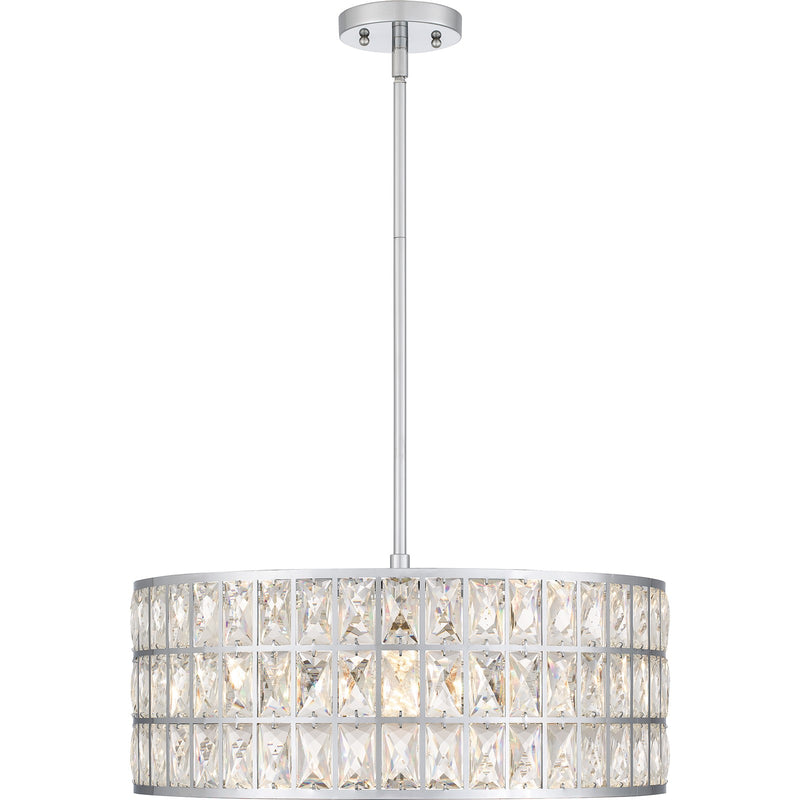 Quoizel Gibson 20in 4-Light Pendant | Glam Polished Chrome and Clear Crystal Glass | Kitchen Island & Dining Room | 20 x 20 x 8.75 in | Model GIB2820C