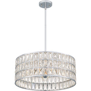 Quoizel Gibson 20in 4-Light Pendant | Glam Polished Chrome and Clear Crystal Glass | Kitchen Island & Dining Room | 20 x 20 x 8.75 in | Model GIB2820C