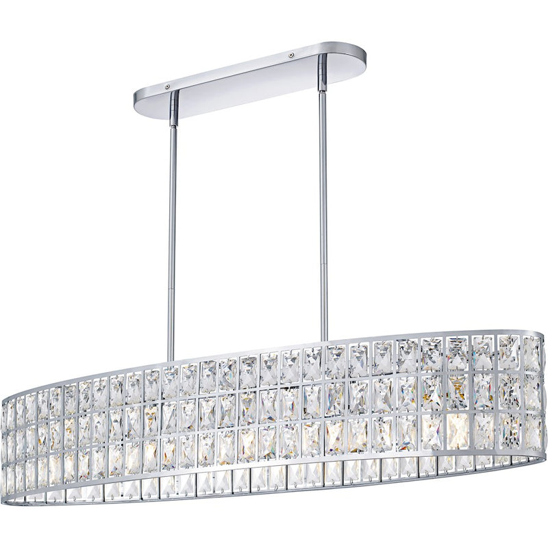 Quoizel Gibson 5Lt Island Light, Polished Chrome/Clear Crystal - GIB542C