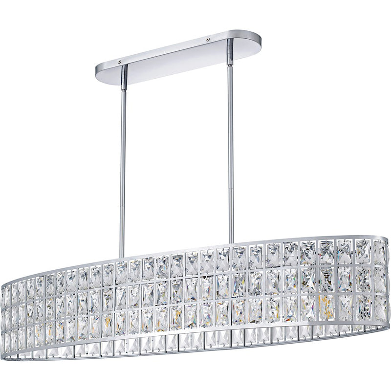 Quoizel Gibson 5Lt Island Light, Polished Chrome/Clear Crystal