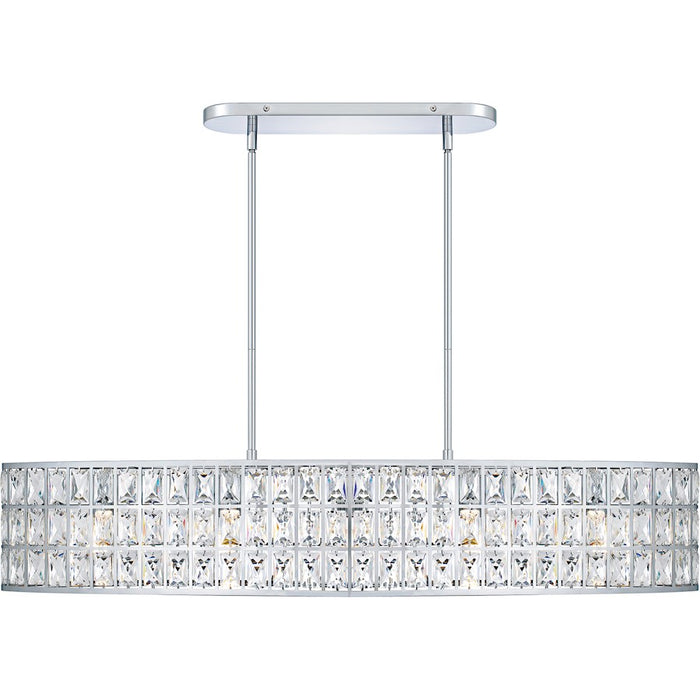 Quoizel Gibson 5Lt Island Light, Polished Chrome/Clear Crystal