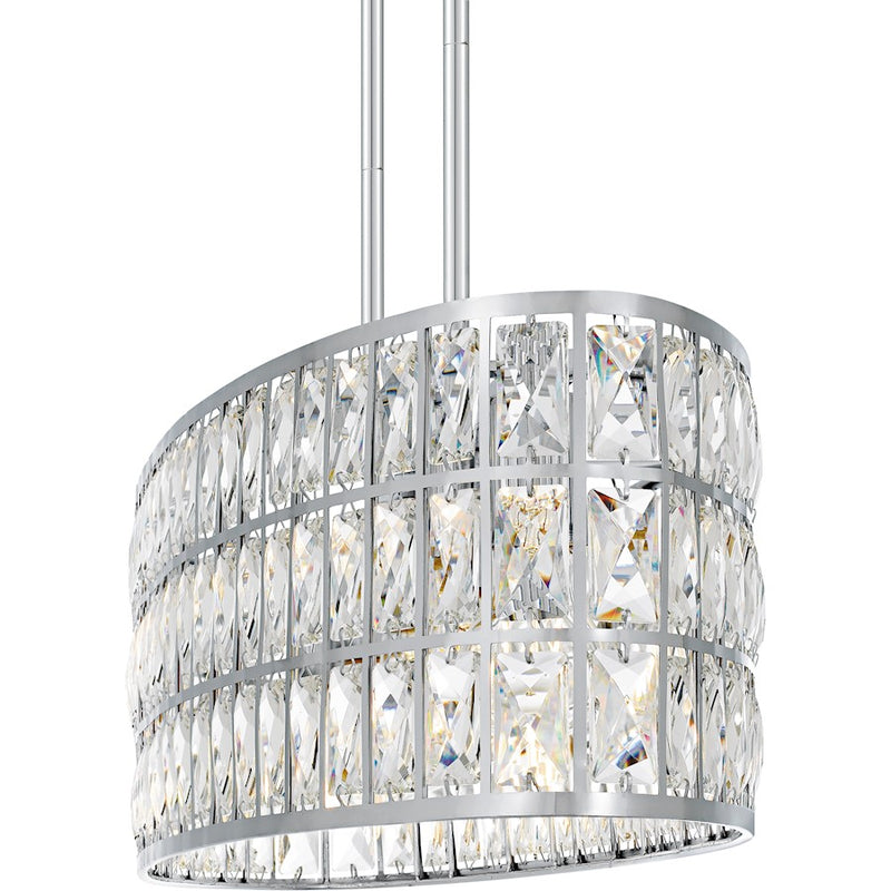 Quoizel Gibson 5Lt Island Light, Polished Chrome/Clear Crystal