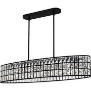 Quoizel Gibson 5Light Island Light, Matte Black/Clear Crystal Glass - GIB542MBK