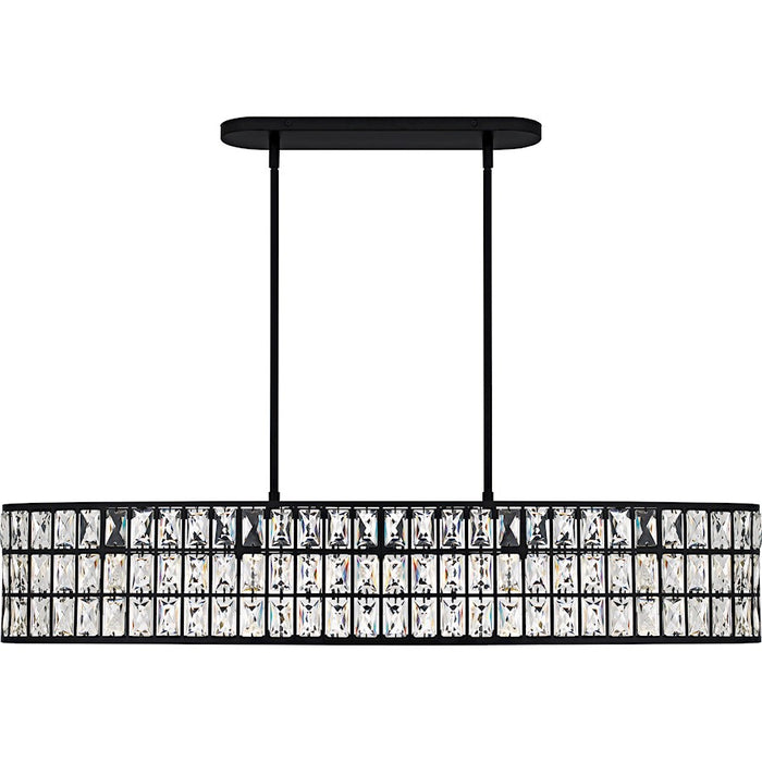 Quoizel Gibson 5Light Island Light, Matte Black/Clear Crystal Glass