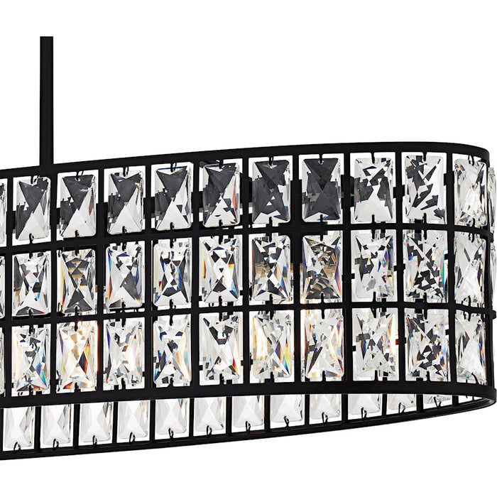 Quoizel Gibson 5Light Island Light, Matte Black/Clear Crystal Glass
