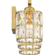 Quoizel Gibson 21in 3-Light Vanity Light | Glam Aged Brass and Clear Crystal Glass | Bathroom Vanity | 21.25 x 6.25 x 8 in | Model GIB8622AB