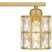Quoizel Gibson 30in 4-Light Vanity Light | Glam Aged Brass and Clear Crystal Glass | Bathroom Vanity | 29.5 x 6.25 x 8 in | Model GIB8630AB